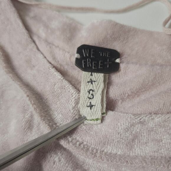 We The Free People Top Milan Light Pink Crushed Velvet Fairy Core Whimisy S - Picture 4 of 11